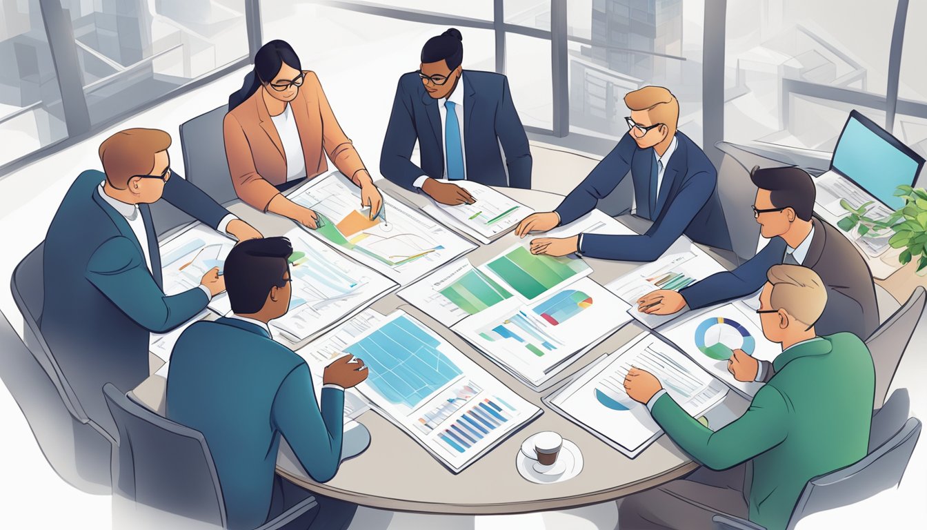 A group of accountants and economists collaborate, bridging a gap between their disciplines, exchanging ideas and transforming traditional accounting practices