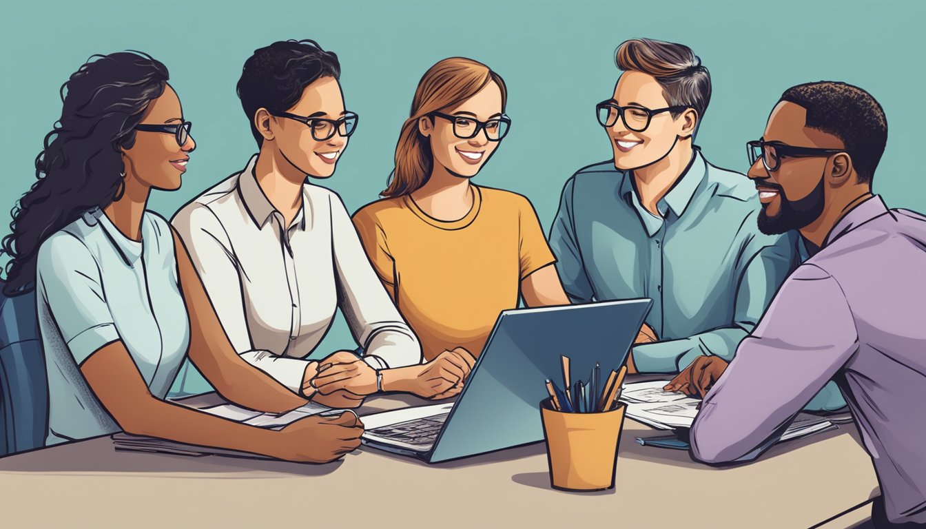 A diverse group of professionals collaborate around a table, discussing financial strategies and challenges in the non-profit sector