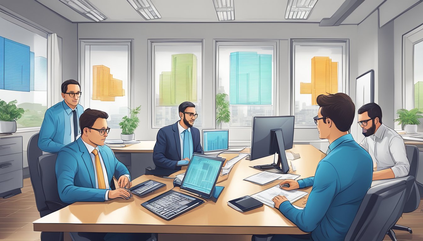 A team of auditors utilize advanced technology to analyze data and detect anomalies, transforming traditional auditing practices