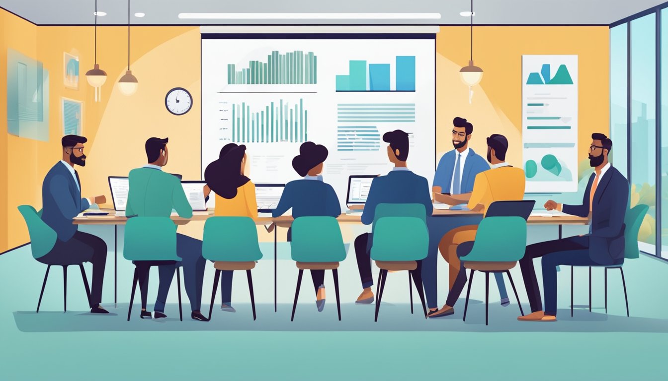 A group of entrepreneurs and investors gather around a table, exchanging ideas and analyzing financial documents. The room is filled with excitement and anticipation as they delve into the secrets of valuing startup companies