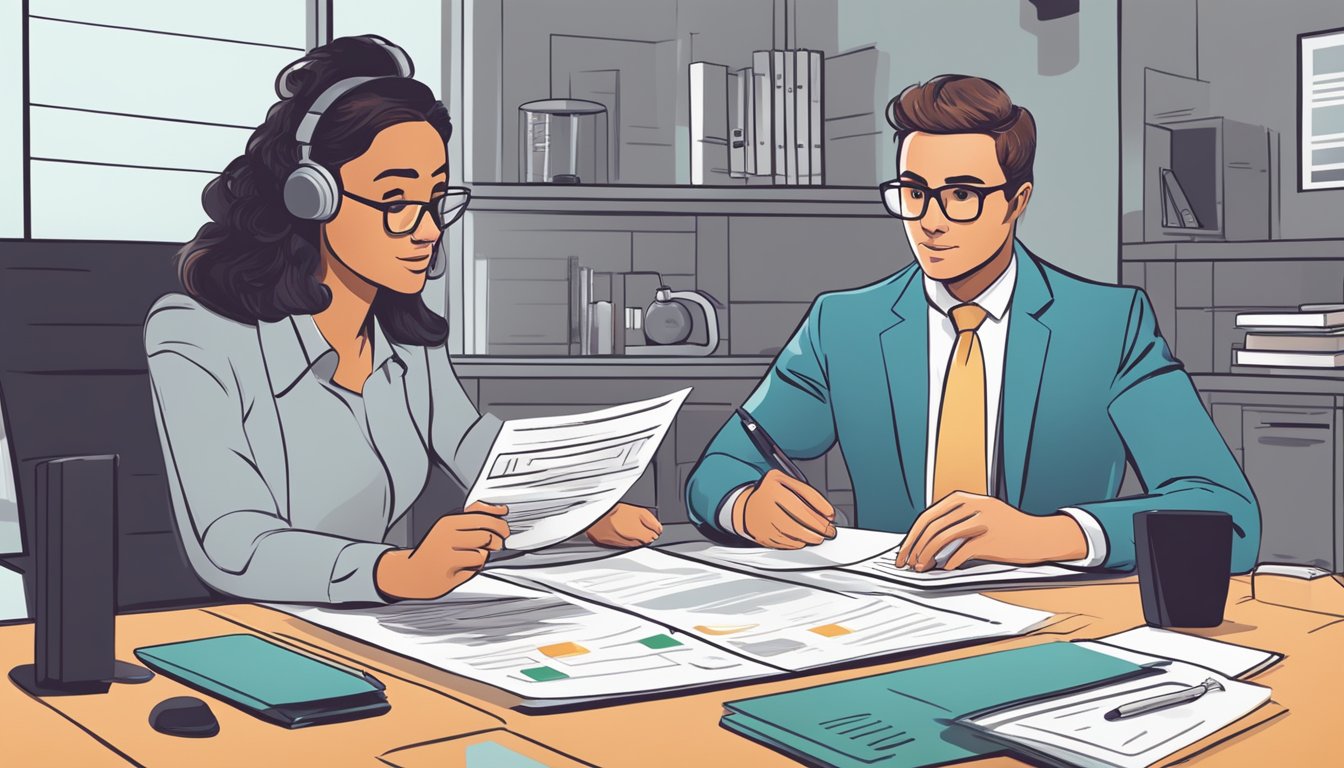 A lender carefully reviews a credit report, analyzing payment history and debt-to-income ratio