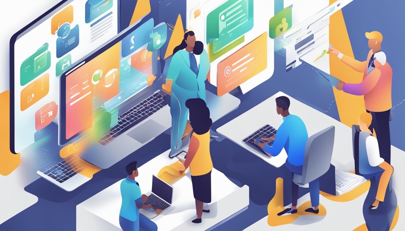 Public sector accountants collaborating on digital platforms, overcoming obstacles, and embracing new technologies to navigate the future